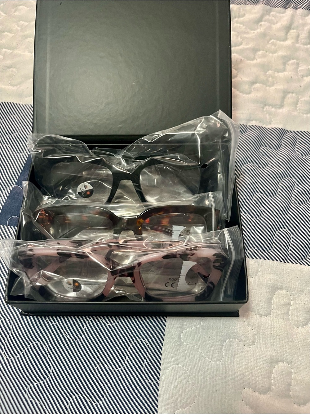 NWT Three-Pairs-Reading Glasses Set - Black, Tortoiseshell, Pink - Picture 2 of 7
